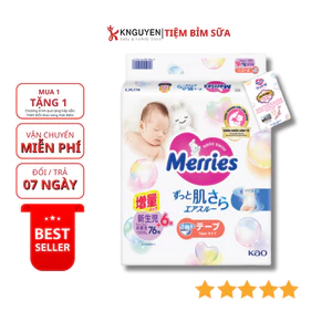 Bỉm Merries cộng miếng dán/quần Nội Địa Nhật size NB76+6/S82+6/M64+4/L58 / M58+6 / L44+6 / XL38+6