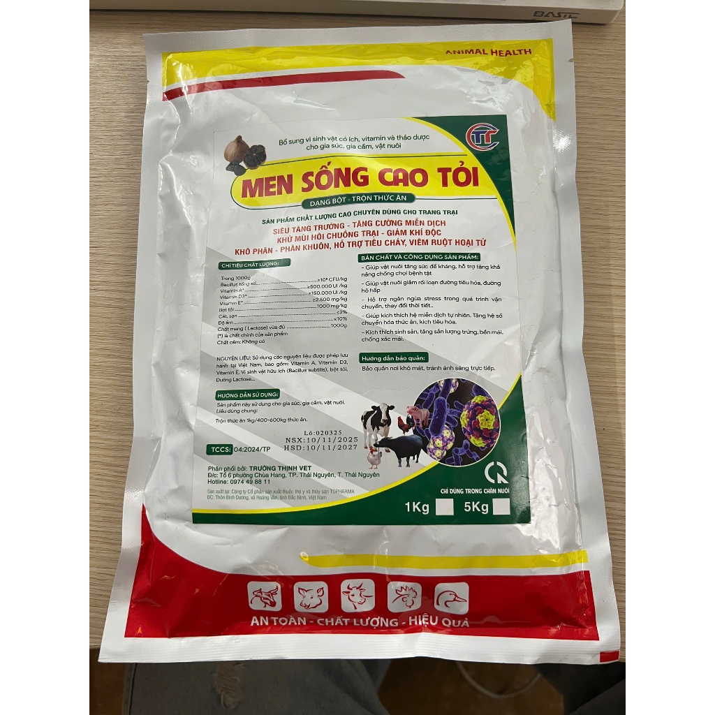Men cao tỏi cao cấp 1kg trộn thức ăn cho gà, vịt, heo hỗ trợ tiêu hóa, hấp thu tốt, tăng đề khá ng