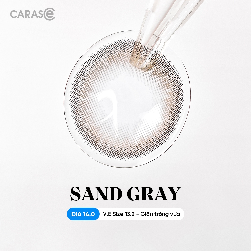[1 chiếc] Kính áp tròng khoá ẩm 10H 3 Tháng Màu Xám Khói Ánh Nâu CARASE, Lens cận SAND GRAY