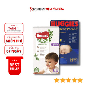 Bỉm/Tã dán/quần cho bé Huggies Nature Made thiết kế siêu mỏng size NB60/S82/M64/L54/XL44/XXL26