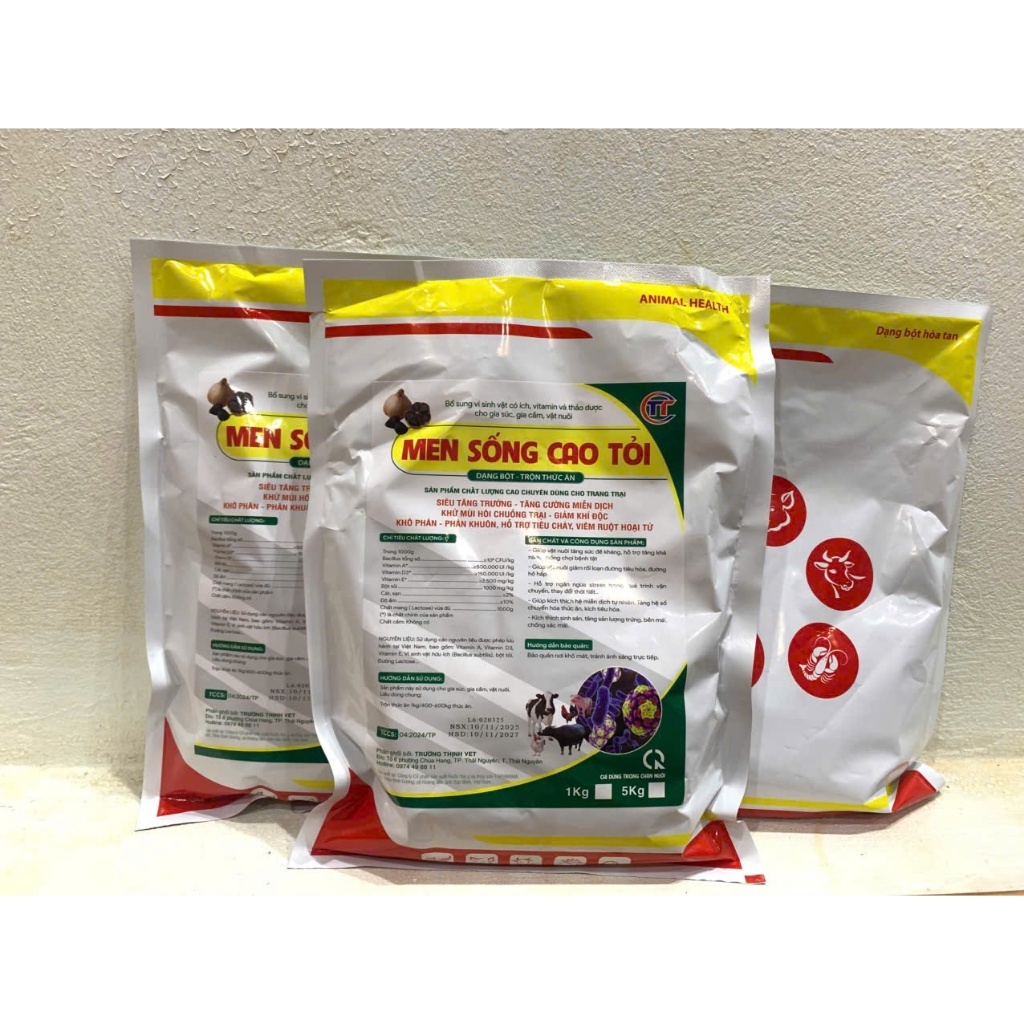 Men cao tỏi cao cấp 1kg trộn thức ăn cho gà, vịt, heo hỗ trợ tiêu hóa, hấp thu tốt, tăng đề khá ng
