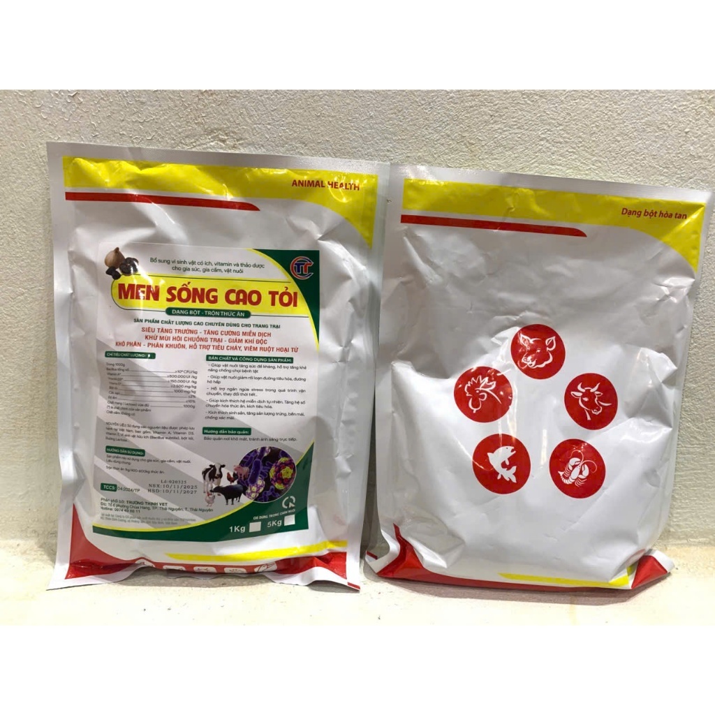 Men cao tỏi cao cấp 1kg trộn thức ăn cho gà, vịt, heo hỗ trợ tiêu hóa, hấp thu tốt, tăng đề khá ng