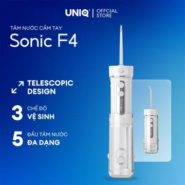 Máy tăm nước UNIQ Sonic F4 vệ sinh răng miệng tam nuoc mini gấp gọn cầm tay tăm nước du lịch nhỏ gọn chống thấm nước