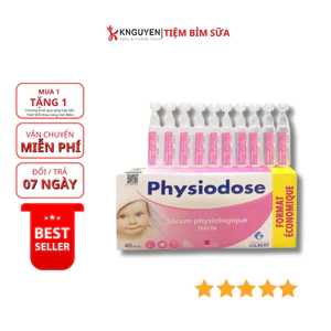 Nước Muối Sinh Lý Physiodose Vệ Sinh Tai, Mũi, Mắt Cho Bé (Hộp 40 ống x 5ml)