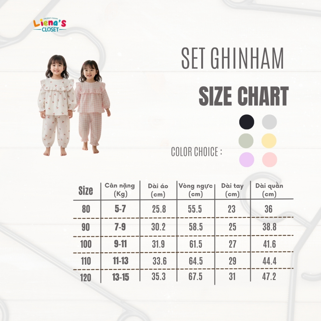 Set Quần Áo Dài Tay Bé Gái Chất Xô Muslin Hàn Cao Cấp Dáng Cánh Tiên Liena’s Closet DT02