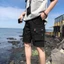 quần đùi nam kaki túi hôp, short vải đen nữ túi to lưng thun k1