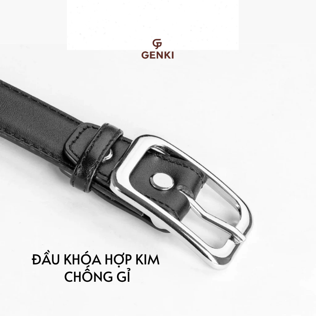 Thắt lưng bản nhỏ LIAM 3.0, dây nịt nam da bò cap cấp nhập khẩu, bản dây 2.8cm - Màu đen Unisex