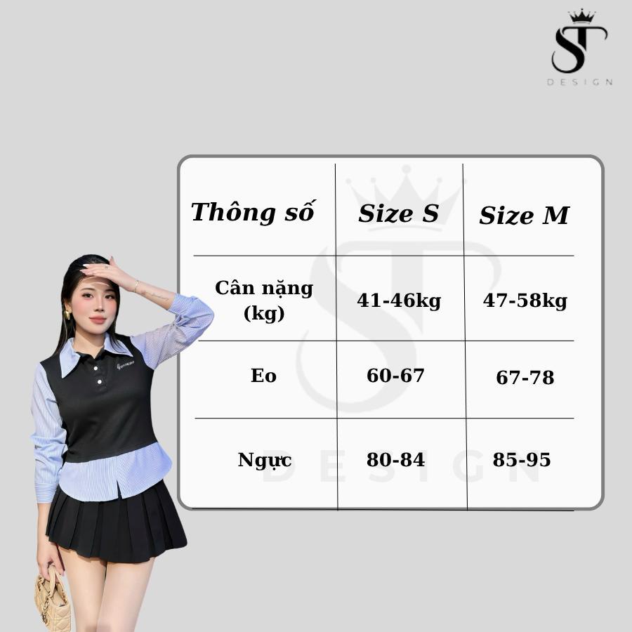 ST Design Áo sơ mi kẻ phối gile tăm thỏ may liền thêu Yourname ST Design S033 thiết kế độc đáo phong cách thời trang riê
