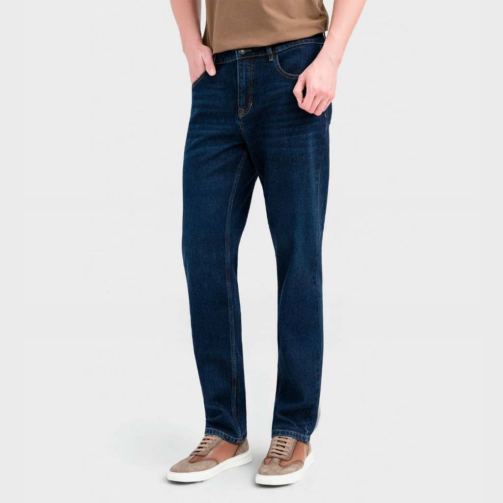 Quần Jeans Nam Xanh Nhạt Regular Fit Denim Co Giãn Hiệu Ứng Giặt Mài Aristino AJN0060S0