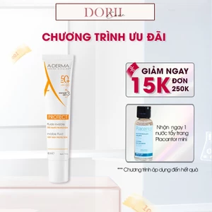 Kem chống nắng A-DERMA dành cho da mỏng manh PROTECT INVISIBLE FLUID SPF50+ 40ML+tẩy trang