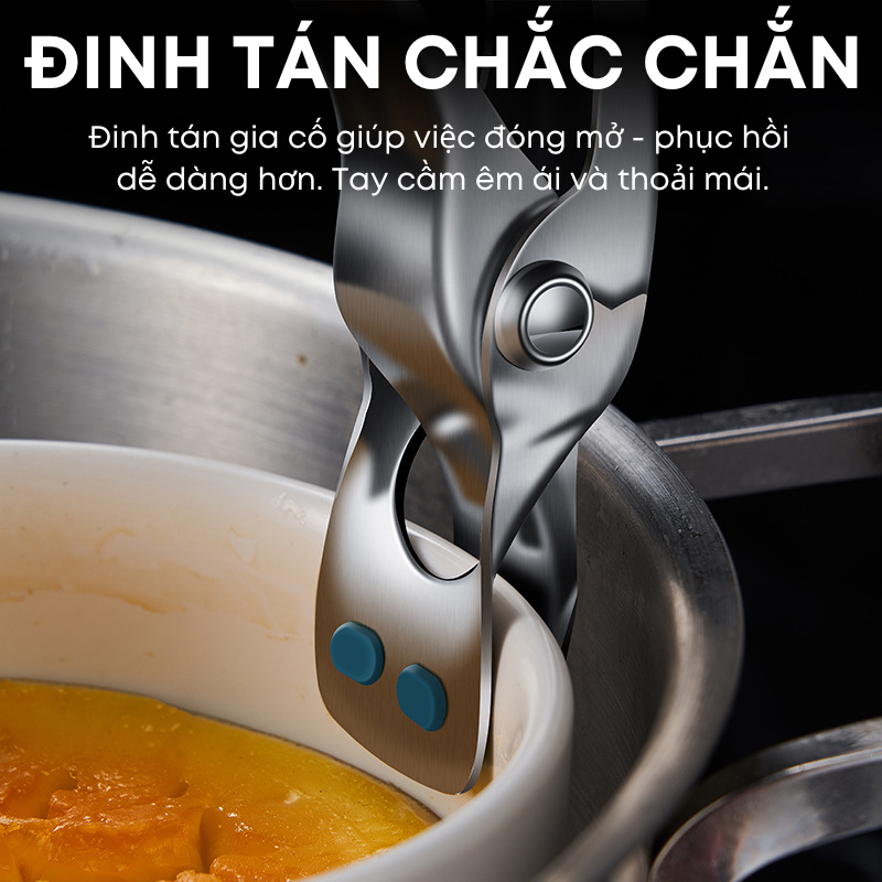 Bộ Kẹp Nhấc Nồi Bát Đĩa Inox 304 KOOBEE – Kẹp Chống Nóng Nguyên Khối, Kẹp Đa Năng Nhà Bếp Cao Cấp | 345