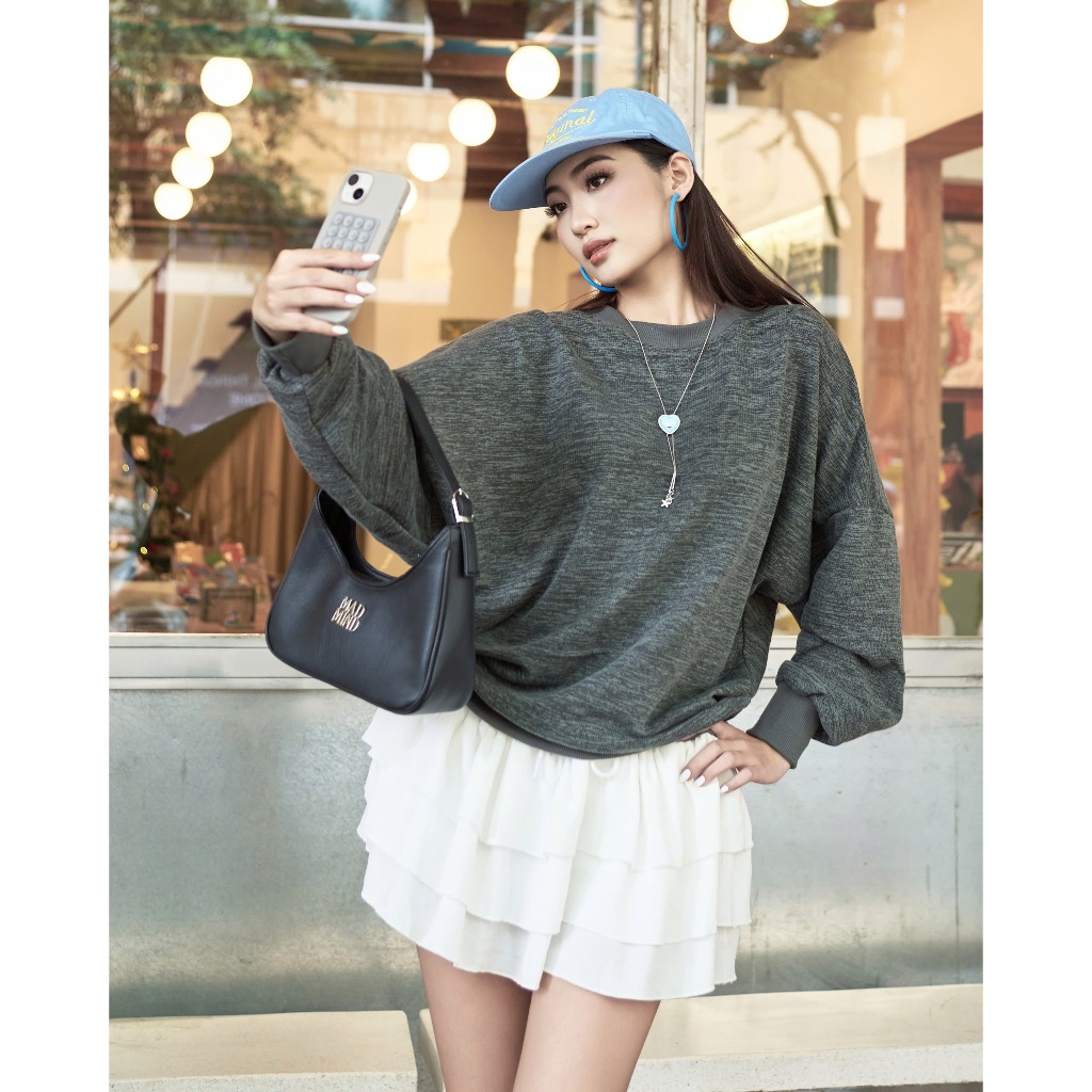 MADMIND Áo Nỉ Sweater Nam Nữ Tay Dài D13 - Màu Đen Muối Tiêu, Xám Muối Tiêu, Xám Trắng | BigBuy360 - bigbuy360.vn