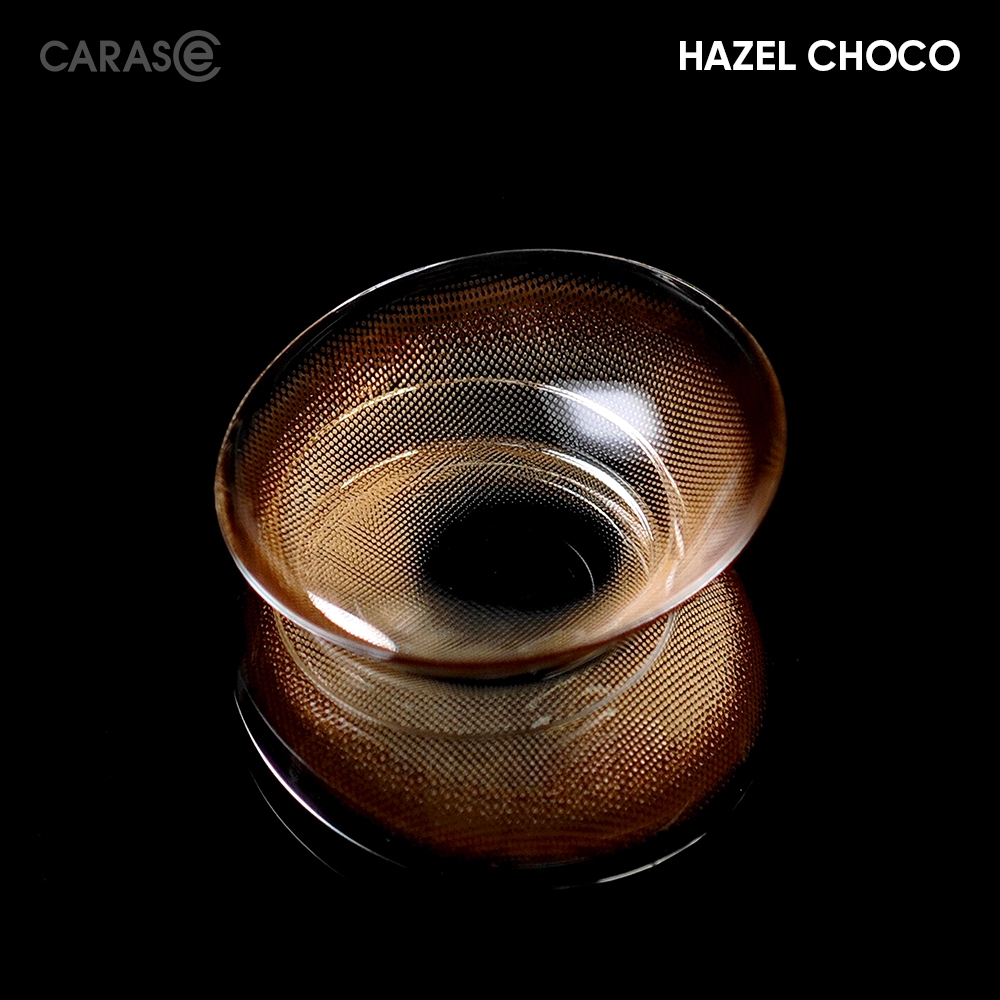 [1 chiếc] Kính áp tròng khoá ẩm 10H 3 Tháng Màu Nâu Phối Vân Tro Vàng Ánh Xám CARASE, Lens cận HAZEL CHOCO