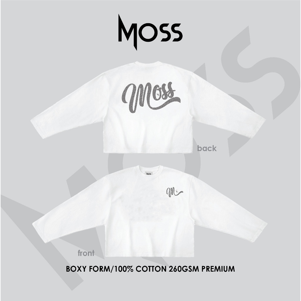 ÁO LONG SLEEVE  IN SIGNATURE LOGO KIM TUYẾN (Áo Thun Tay Dài)  / FORM BOXY - TRẮNG/ ĐEN - MOSS.STU - 260GSM
