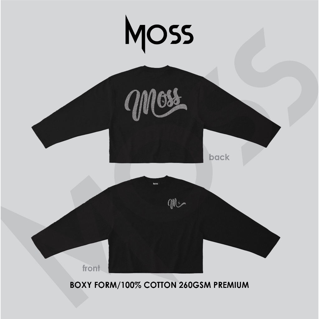 ÁO LONG SLEEVE  IN SIGNATURE LOGO KIM TUYẾN (Áo Thun Tay Dài)  / FORM BOXY - TRẮNG/ ĐEN - MOSS.STU - 260GSM