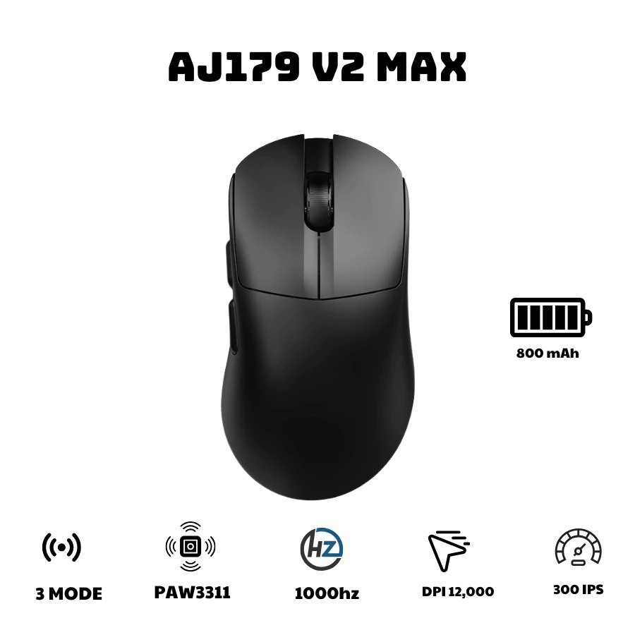 Chuột Gaming Không Dây AJ179 V2 MAX - 3 Mode Kết Nối - PAW3311 - 1000Hz - 12000 DPI - App tùy chỉnh | BigBuy360 - bigbuy360.vn
