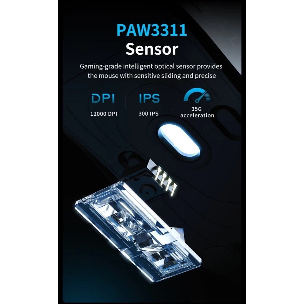 Chuột Gaming Không Dây AJ179 V2 MAX - 3 Mode Kết Nối - PAW3311 - 1000Hz - 12000 DPI - App tùy chỉnh | BigBuy360 - bigbuy360.vn