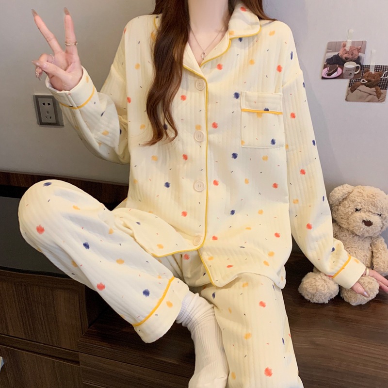 [Oder] Bộ đồ ngủ cotton chần bông mùa đông, họa tiết hoạt hình dễ thương và ấm áp,thích hợp mặc ở nhà 2026