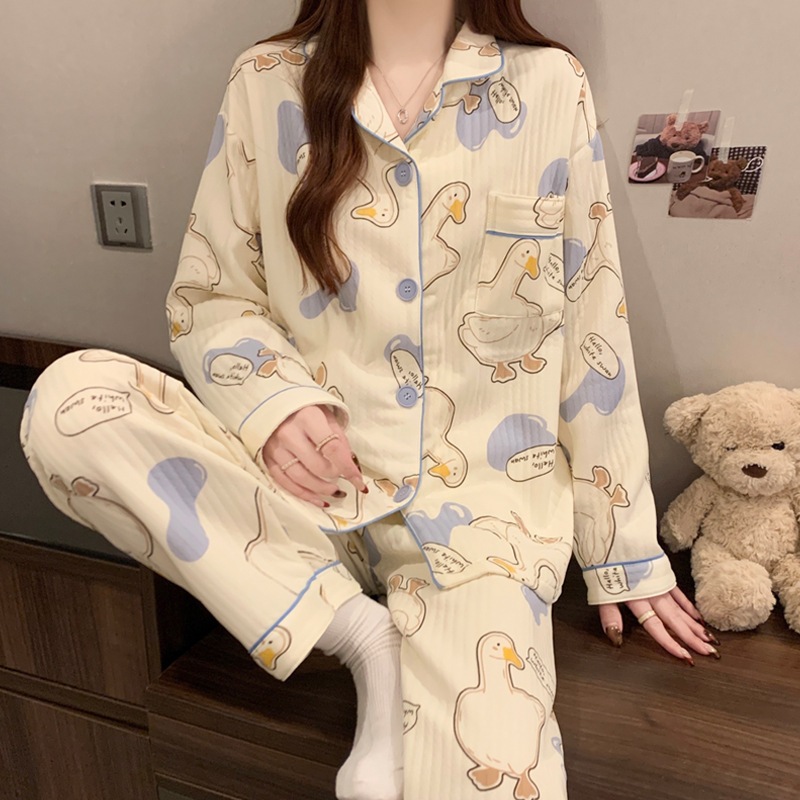 [Oder] Bộ đồ ngủ cotton chần bông mùa đông, họa tiết hoạt hình dễ thương và ấm áp,thích hợp mặc ở nhà 2026