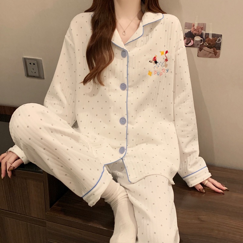 [Oder] Bộ đồ ngủ cotton chần bông mùa đông, họa tiết hoạt hình dễ thương và ấm áp,thích hợp mặc ở nhà 2026