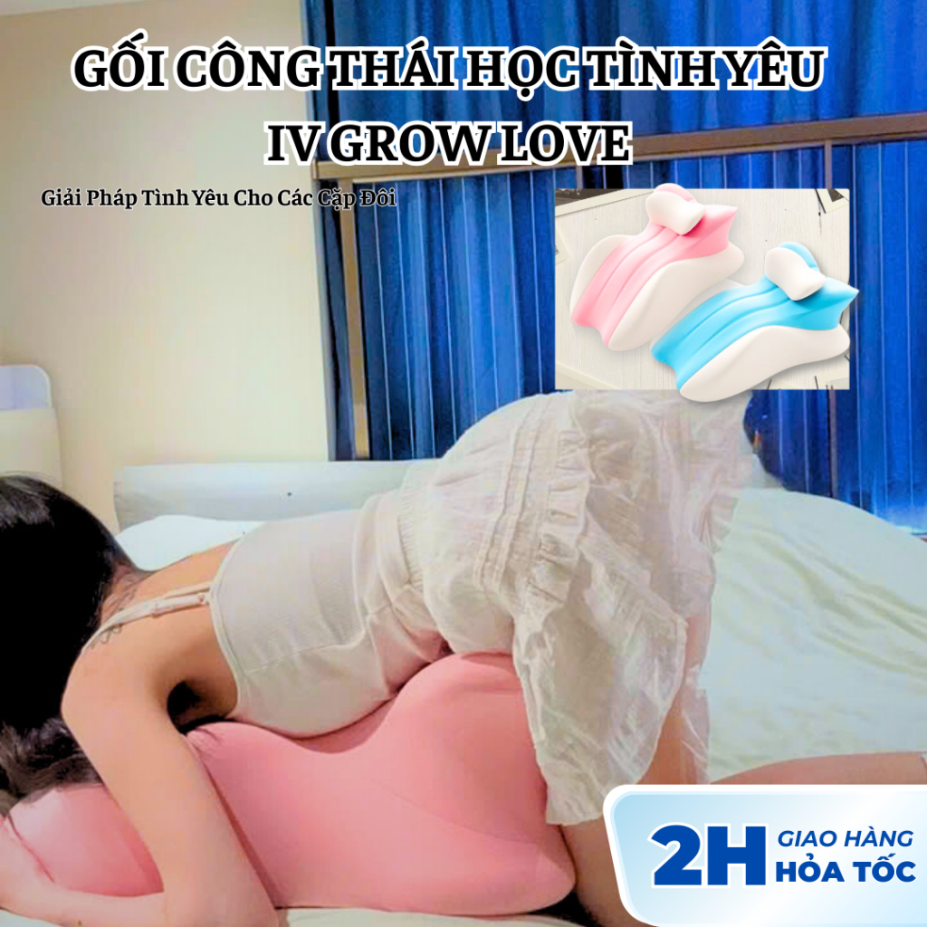 [GIAO HỎA TỐC 2H] Gối Tình Yêu Công Thái Học IV Grow Love – Massage Thư Giãn, Định Hình Chuẩn Tư Thế, Êm Ái