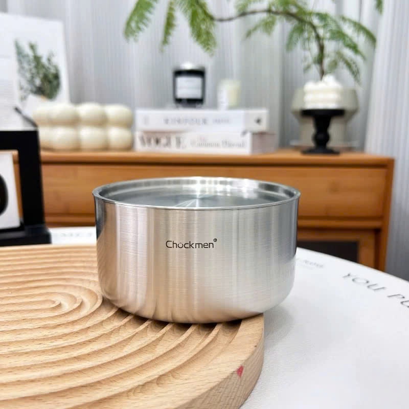 Âu Có Nắp Inox Chockmen Size 10,12,14cm Đựng Nước Sốt, Nước Chấm, Bảo Quản Đồ Ăn Tủ Lạnh