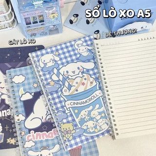 Sổ Tay Lò Xo hoạt hình A5 – Vở Mẫu Hoạt Hình 60 Trang vở kẻ ngang Cute, Giúp Ghi Chép Gọn Gàng Ngăn Nắp