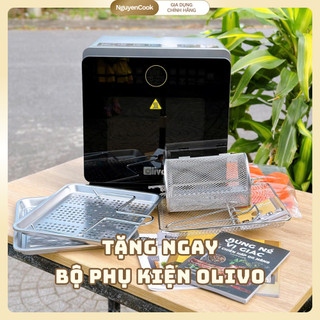 [CHÍNH HÃNG] Nồi Chiên Hấp Hơi Nước Đa Năng OLIVO SF1600 16L – OLED, 70+ Chế Độ, INOX304, Không Dầu