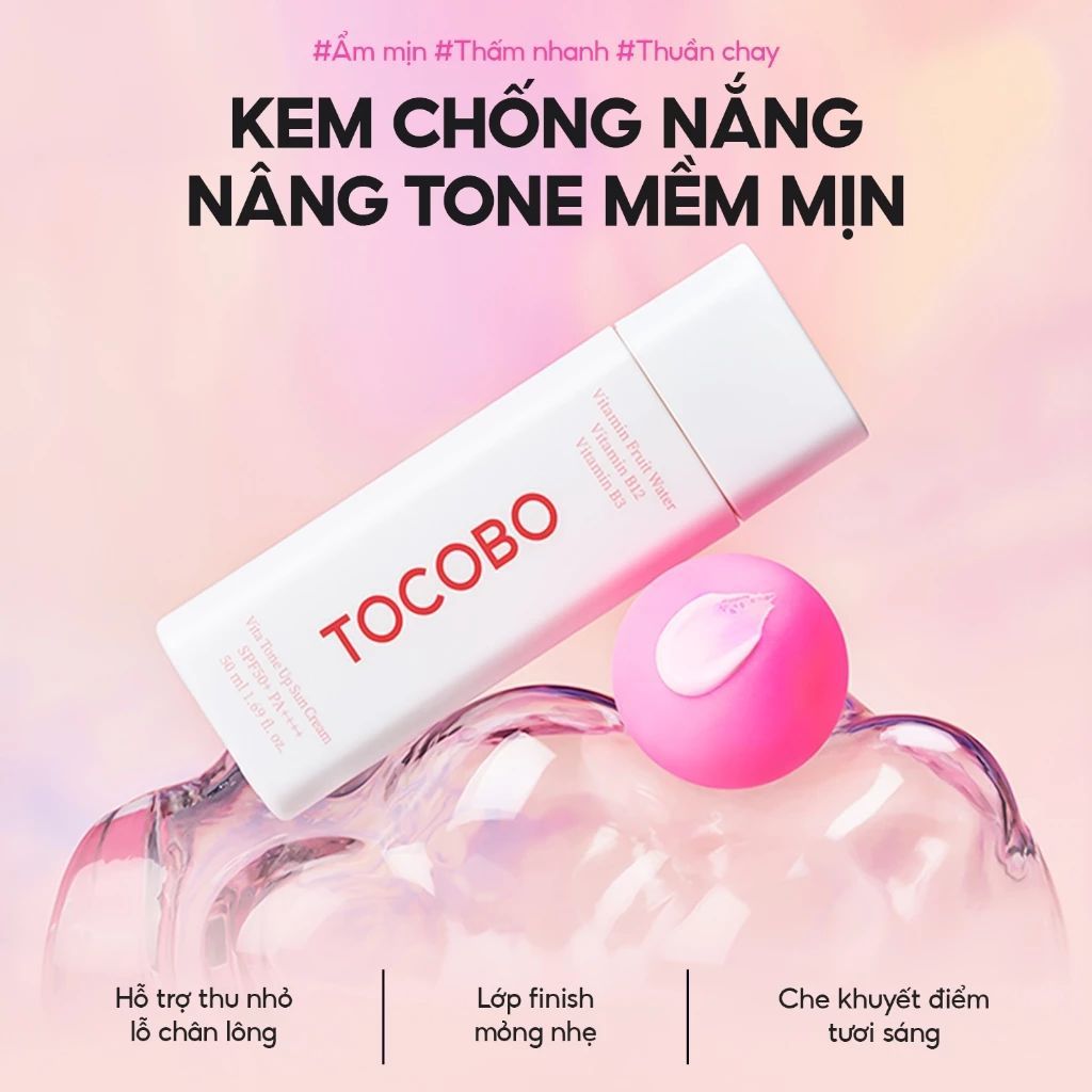 [QUÀ TẶNG KHÔNG BÁN - DATE 06.2027] Kem chống nắng nâng tone Tocobo Vita Tone Up SPF50+ PA++++ 50ml