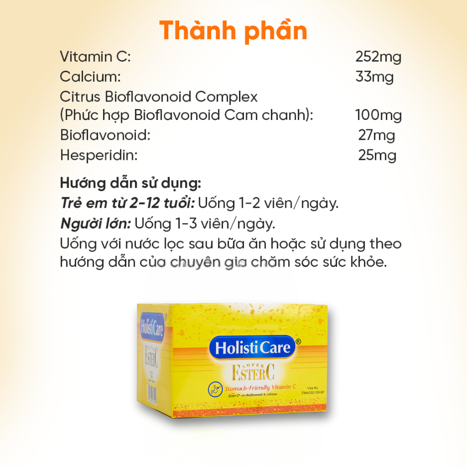 Vitamin C Super Ester C 320mg – Tăng đề kháng – Sáng da, hỗ trợ tăng collagen – 48 viên