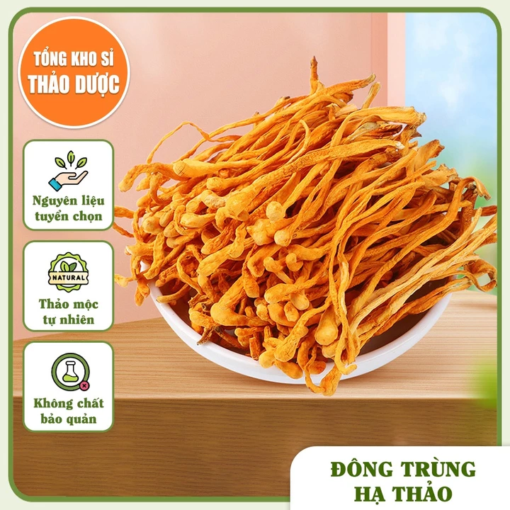 Đông trùng hạ thảo sấy khô 500g, trà đông trùng, dùng pha trà, hầm canh, ngâm mật ong