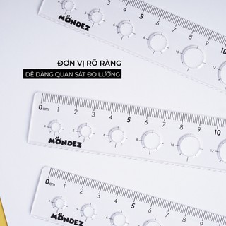 Set 10 Thước Kẻ Thẳng MONDEZ Có Nhiều Kích Thước Hình Tròn Để Vẽ, Tiện Lợi Chuẩn Xác Phù Hợp Cho Học Sinh M16001