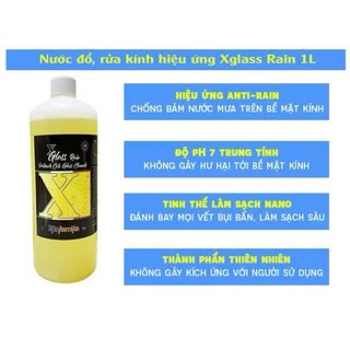 Nước Rửa Kính - Dung Dịch Đổ Kính Ô Tô Ekokemika Xglass tạng kèm 5 gói viên sủi lau kính