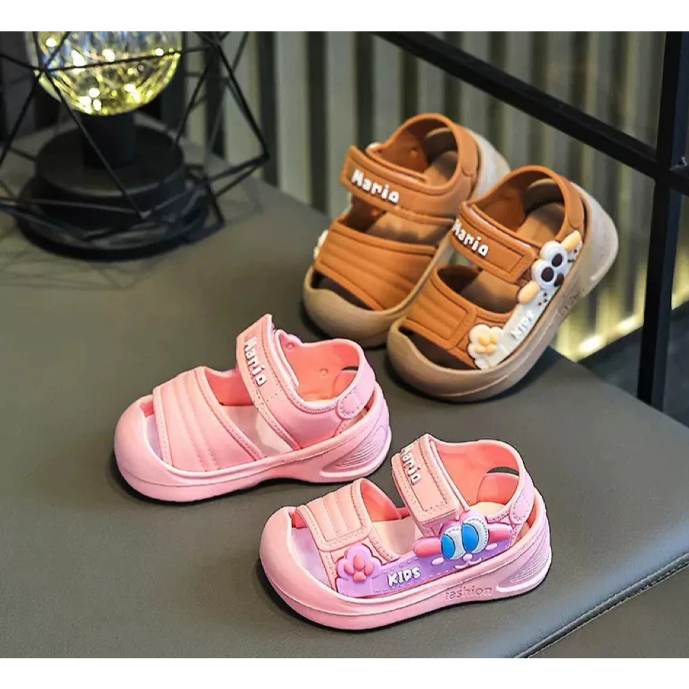 Giày sandal quai dán bảo vệ mũi chân cho bé trai bé gái siêu đẹp chất cao su mềm