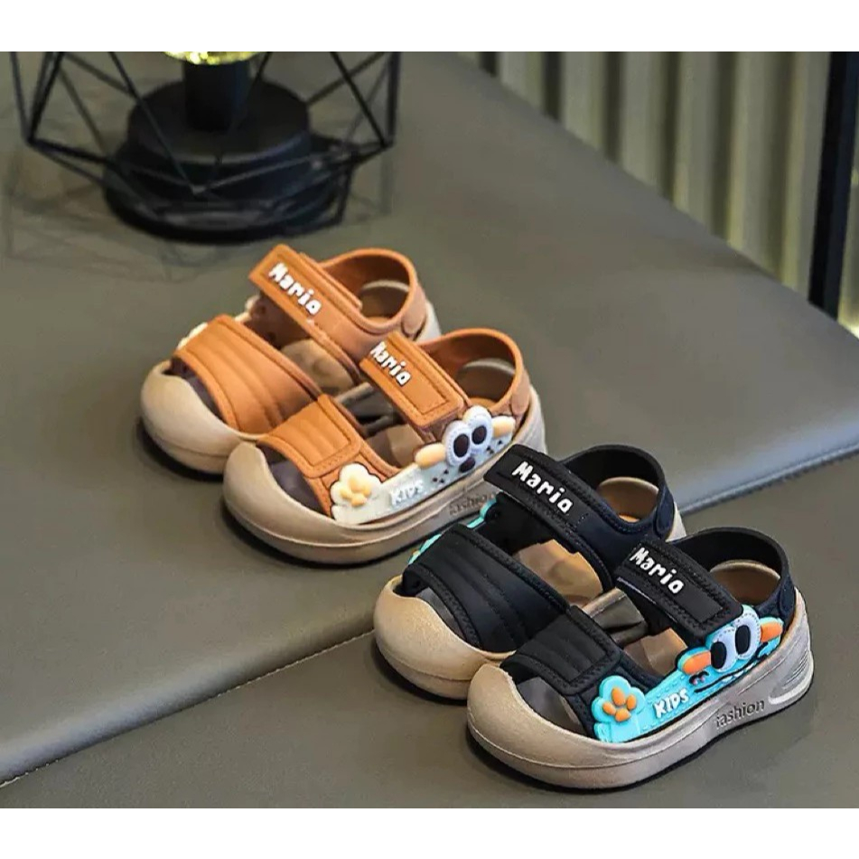 Giày sandal quai dán bảo vệ mũi chân cho bé trai bé gái siêu đẹp chất cao su mềm