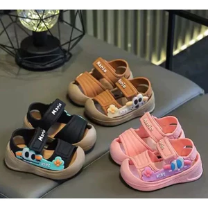 Giày sandal quai dán bảo vệ mũi chân cho bé trai bé gái siêu đẹp chất cao su mềm