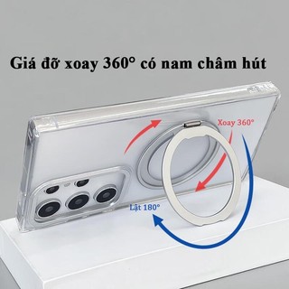 Ốp lưng Samsung Galaxy chống sốc chống vân tay chân đế xoay 360° hỗ trợ từ tính cho S23 S24 S25 S26 Ultra Plus