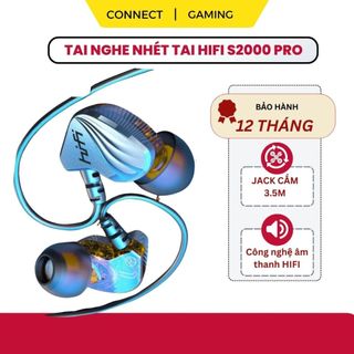 Tai Nghe Nhét Tai HiFi S2000 Pro Super Bass Chống Ồn Cực Tốt, Âm Thanh Khủng, Chơi Game .