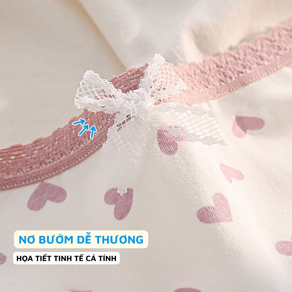 [ Xả Hàng ] Quần Lót Nữ Đính Nơ, Quần Lót Cotton Dễ Thương Baby ZANABRA L110