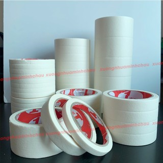 Combo 5 băng dính giấy, băng dính chặn sơn, màu nước - Băng dính dài 20m - Không để lại vệt keo