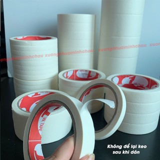 Combo 5 băng dính giấy, băng dính chặn sơn, màu nước - Băng dính dài 20m - Không để lại vệt keo