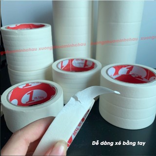 Combo 5 băng dính giấy, băng dính chặn sơn, màu nước - Băng dính dài 20m - Không để lại vệt keo