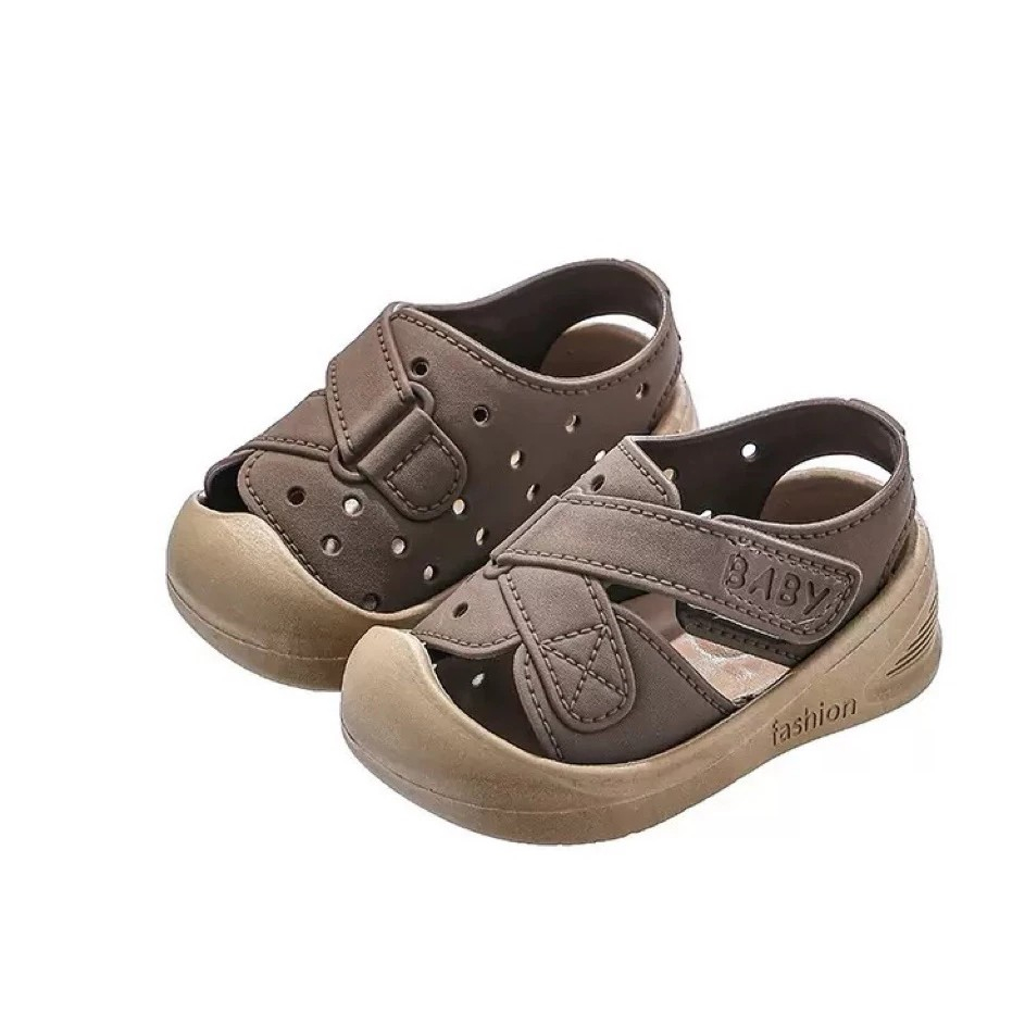Giày sandal quai chéo thời trang bảo vệ mũi chân cho bé trai mềm êm chân ôm chân