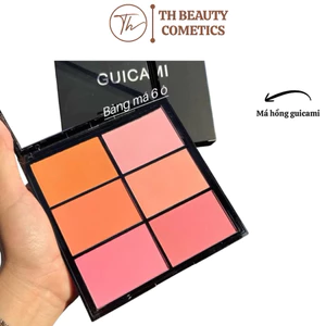 Bảng phấn má hồng Guicami 6 màu, Hồng viền, Cà rốt, Quả mơ, Cam, Trang điểm màu da, Cháy nắng tự nhiên, Trang điểm 6 màu