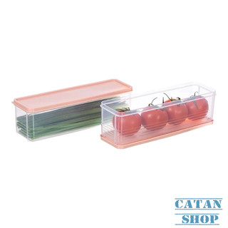 Hộp Đựng Thực Phẩm Dài 30×8cm Nhựa Trong Suốt Có Nắp Kín Bảo Quản Rau Củ Mì Muỗng Đũa Tủ Lạnh