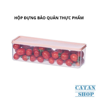 Hộp Đựng Thực Phẩm Dài 30×8cm Nhựa Trong Suốt Có Nắp Kín Bảo Quản Rau Củ Mì Muỗng Đũa Tủ Lạnh