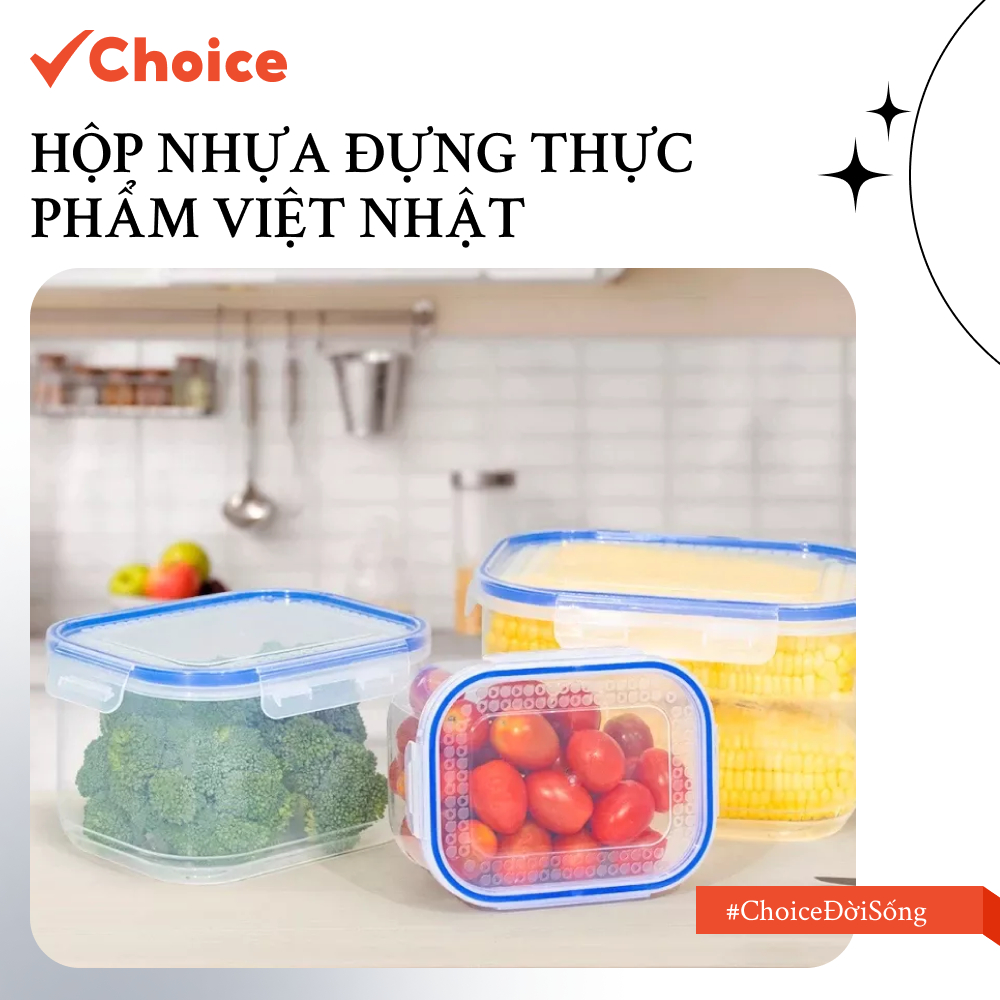[Choice] Hộp Nhựa Đựng Thực Phẩm Việt Nhật NH60 Để Tủ Lạnh Dùng Được Trong Lò Vi Sóng Size Bé
