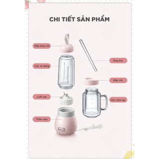 Máy Xay Sinh Tố Cầm Tay Bear BL-4H04M, 150W, Xay Hoa Quả Nghiền đá viên, Inox 304, Bảo Hành 18 Tháng