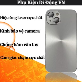 Ốp lưng iPhone chống sốc lưng nhám chống vân tay kèm kính bảo vệ camera cho iPhone 14 15 16 17 Pro Max