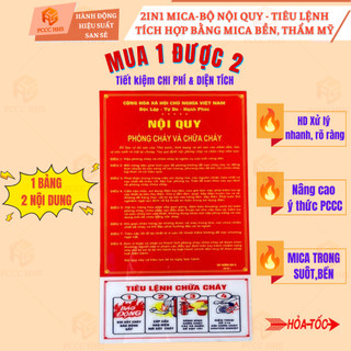 [2IN1] Biển báo Nội quy Tiêu lệnh tích hợp 2IN1 bằng Tôn/Tole hoặc mica chống rỉ sét, thẩm mỹ cao